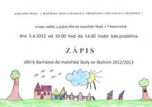 Zápis do MŠ 2012